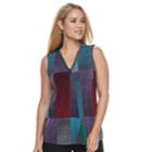 Petite Dana Buchman Pleated V-neck Tank, Women's, Size: M Petite, Purple