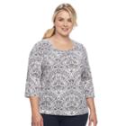 Plus Size Croft & Barrow&reg; Pleated Tee, Women's, Size: 3xl, Med Purple