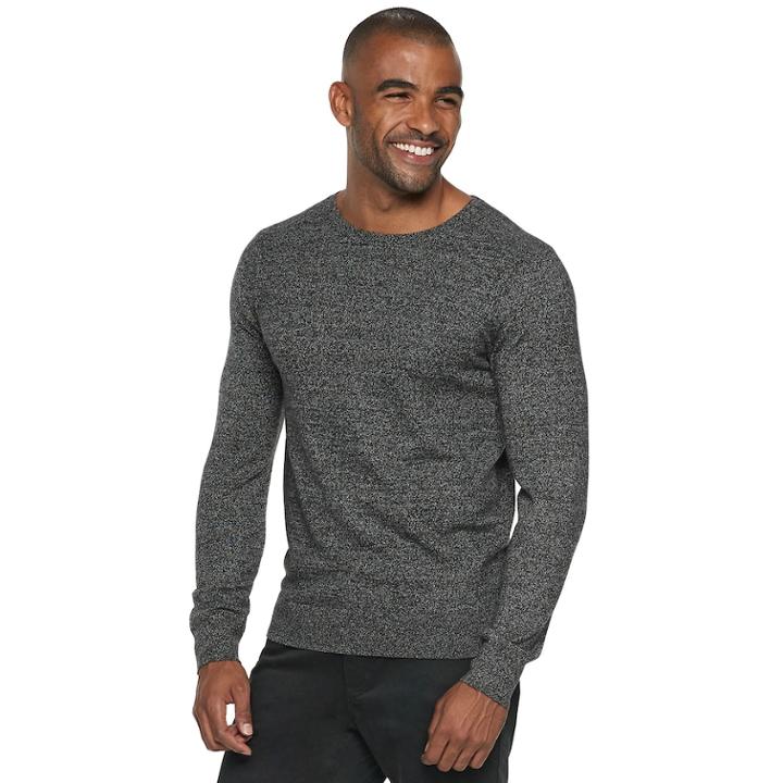 Men's Marc Anthony Slim-fit Tuck-stitch Crewneck Sweater, Size: Large, Oxford