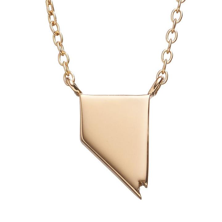 14k Gold Over Silver State Necklace, Women's, Size: 16