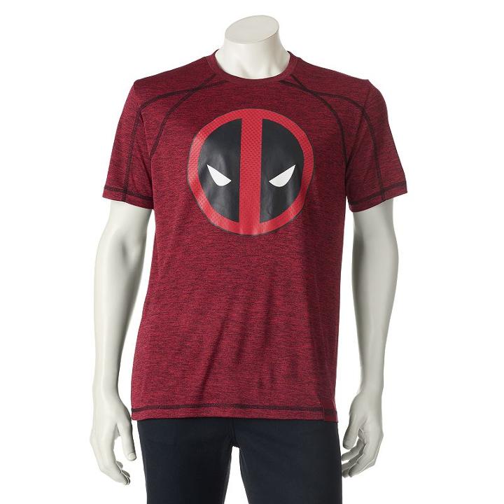 Men's Marvel Hero Elite Deadpool Pieced Tee, Size: Large, Brt Red