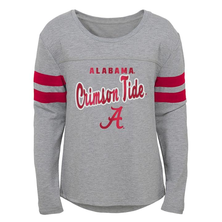 Girls 7-16 Alabama Crimson Tide Field Armour Tee, Size: Large, Grey