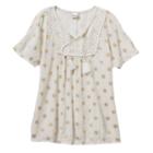 Girls Plus Size Mudd&reg; Foil Print Gauze Peasant Top, Girl's, Size: 12 1/2, White Oth