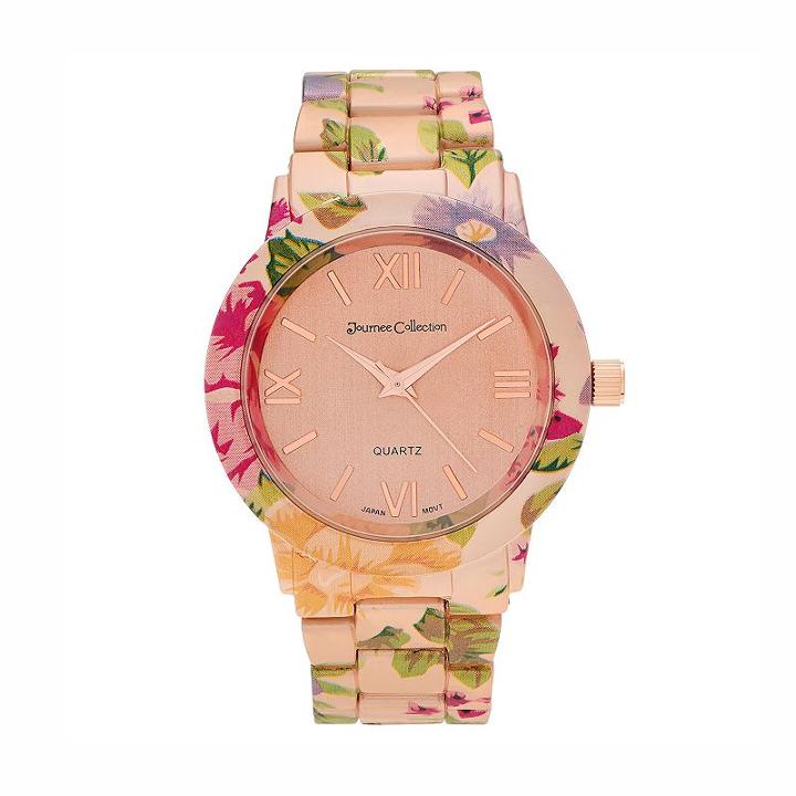 Journee Collection Women's Floral Watch, Multicolor