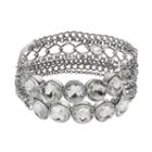 Simply Vera Vera Wang Chain & Round Stone Stretch Bracelet, Women's, Silver