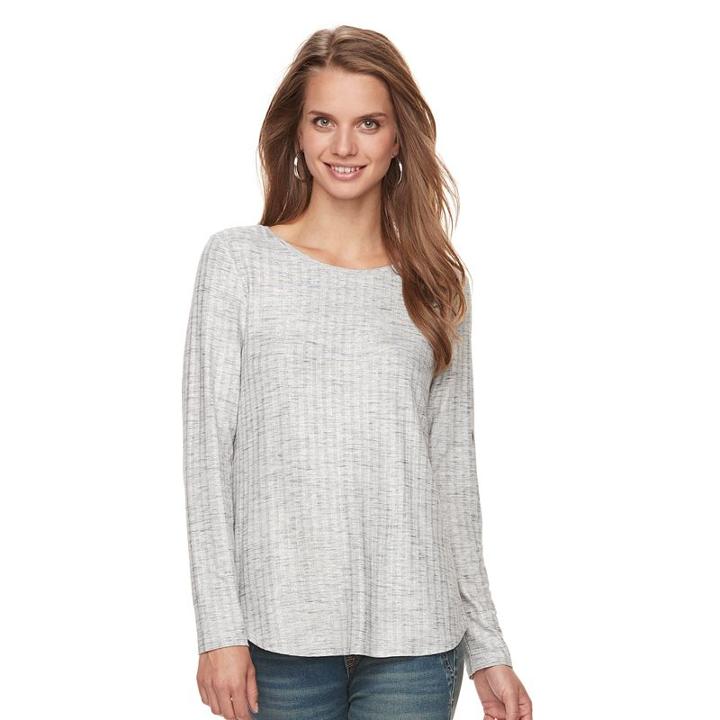 Petite Apt. 9&reg; Essential Crewneck Jersey Tee, Women's, Size: S Petite, Med Grey