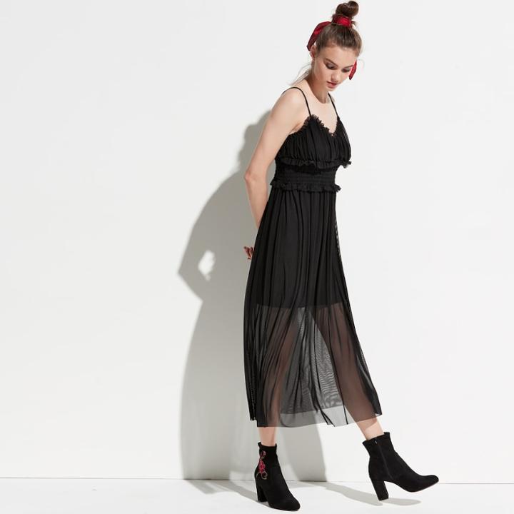 K/lab Mesh Slip Dress, Teens, Size: Medium, Black