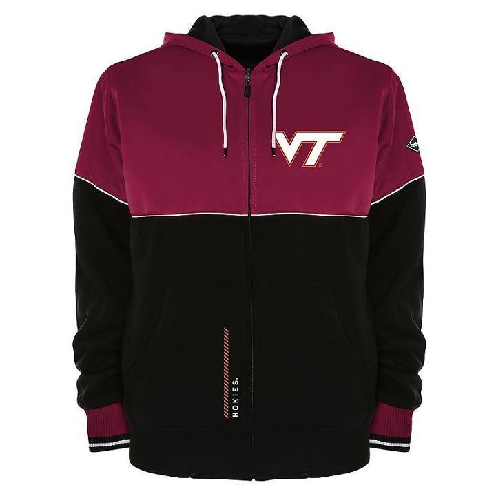 Men's Franchise Club Virginia Tech Hokies Shield Reversible Hooded Jacket, Size: Medium, Dark Red