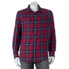 Men's Sonoma Goods For Life&trade; Modern-fit Flannel Shirt, Size: Small, Dark Red