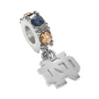 Dayna U Notre Dame Fighting Irish Crystal Sterling Silver Logo Charm, Women's, Multicolor
