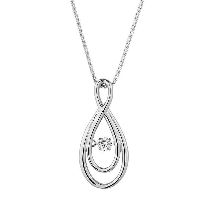 Forever Classic Sterling Silver 1/10 Carat T.w. Lab-created Moissanite Infinity Pendant, Women's, Size: 18, White