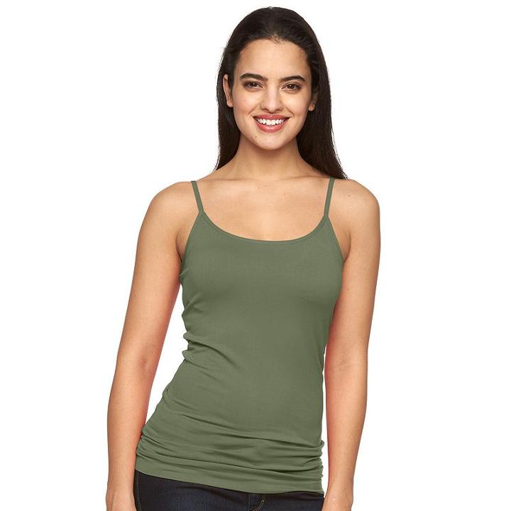 Women's Apt. 9&reg; Solid Seamless Camisole, Size: S/m, Dark Green