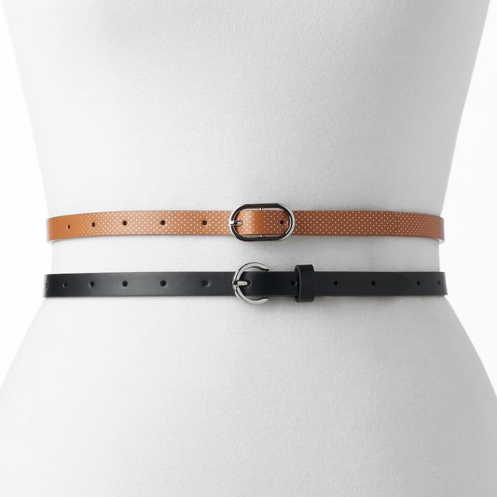 Women's Sonoma Goods For Life&trade; 2-for-1 Skinny Belt Set, Size: Large, Oxford