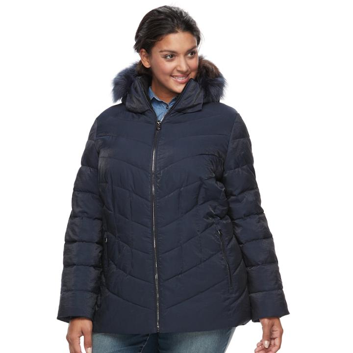Plus Size Camryn Quilted Puffer Jacket, Women's, Size: 3xl, Brt Blue