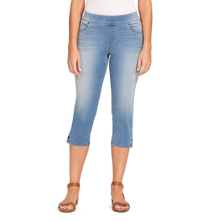 Women's Gloria Vanderbilt Avery Pull-on Capris, Size: 14, Med Blue