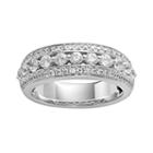14k White Gold 1-ct. T.w. Igl Certified Diamond Multirow Wedding Ring, Women's, Size: 5