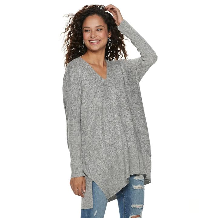 Juniors' Miss Chievous Cozy Tunic, Teens, Size: Small, Grey