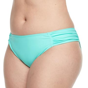 Island Soul, Juniors' Plus Size Solid Hipster Bikini Bottoms, Women's, Size: 1xl, Lt Green