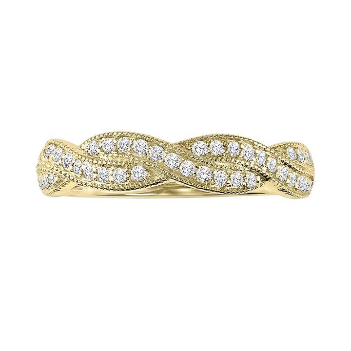 Simply Vera Vera Wang 14k Gold 1/3-ct. T.w. Diamond Twist Wedding Ring, Women's, Size: 7, White