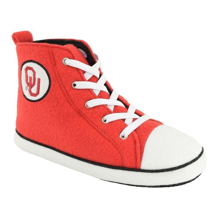 Adult Oklahoma Sooners Hight-top Sneaker Slippers, Size: Small, Dark Red