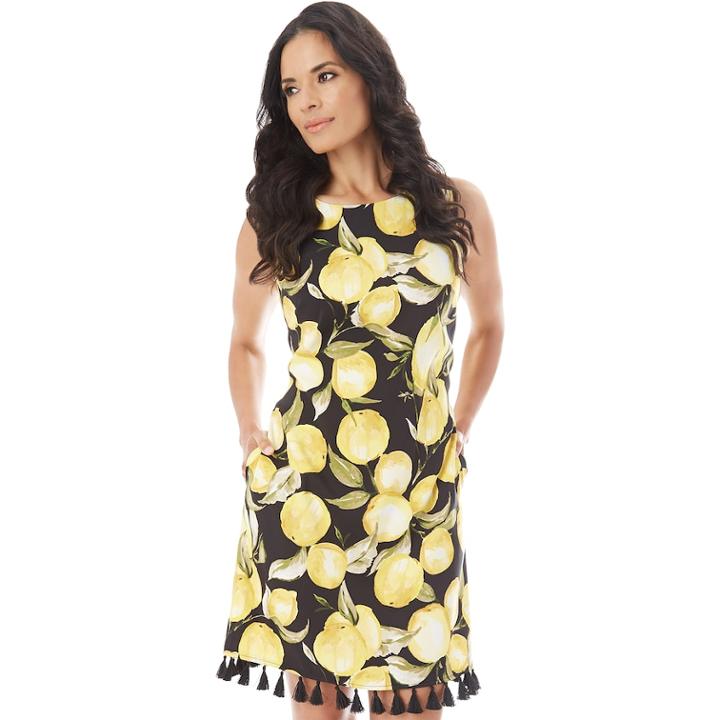 Women's Apt. 9&reg; Tassel Shift Dress, Size: 10, Lemons
