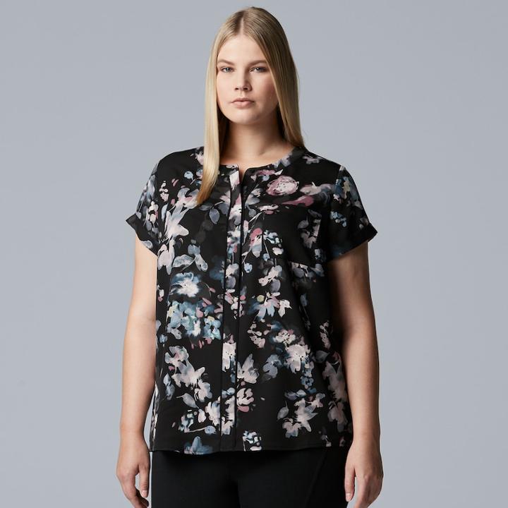 Plus Size Simply Vera Vera Wang Essential Popover Top, Women's, Size: 1xl, Oxford