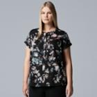 Plus Size Simply Vera Vera Wang Essential Popover Top, Women's, Size: 1xl, Oxford
