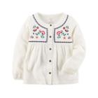 Girls 4-8 Carter's Embroidered Floral Button-front Top, Size: 6x, White