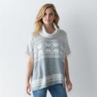 Women's Sonoma Goods For Life&trade; Fairisle Poncho Sweater, Size: L-xl, Lt Beige