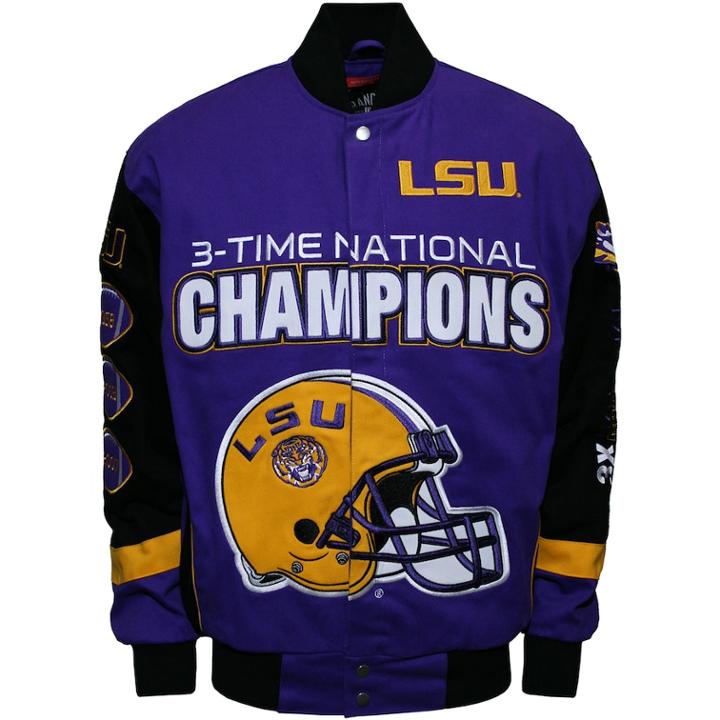 Men's Franchise Club Lsu Tigers Commemorative Twill Jacket, Size: Xl, Purple