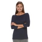 Women's Croft & Barrow&reg; Button-shoulder Top, Size: Medium, Blue