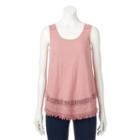 Women's Sonoma Goods For Life&trade; Embroidered Fringe Tank, Size: Small, Med Pink