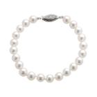 18k White Gold Aaa Akoya Cultured Pearl Bracelet (7-7.5 Mm), Women's, Size: 7.5