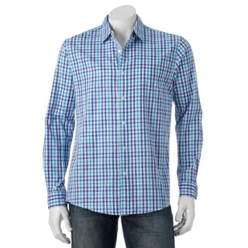 Men's Michael Brandon Southern Vintage Grid Button-down Shirt, Size: Xl, Med Blue