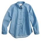Girls 4-10 Jumping Beans&reg; Chambray Shirt, Size: 7, Blue