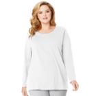Plus Size Just My Size Long Sleeve Relaxed Crew Tee, Women's, Size: 1xl, White