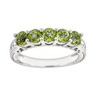 Sterling Silver Peridot Five-stone Ring, Women's, Size: 8, Green