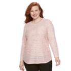 Plus Size Croft & Barrow&reg; Marled Sweater, Size: 1xl, Brt Pink