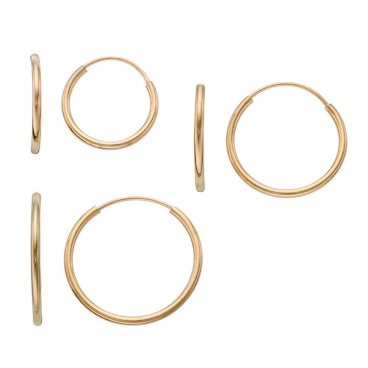 Taylor Grace 10k Gold Endless Hoop Earring Set, Women's, Yellow