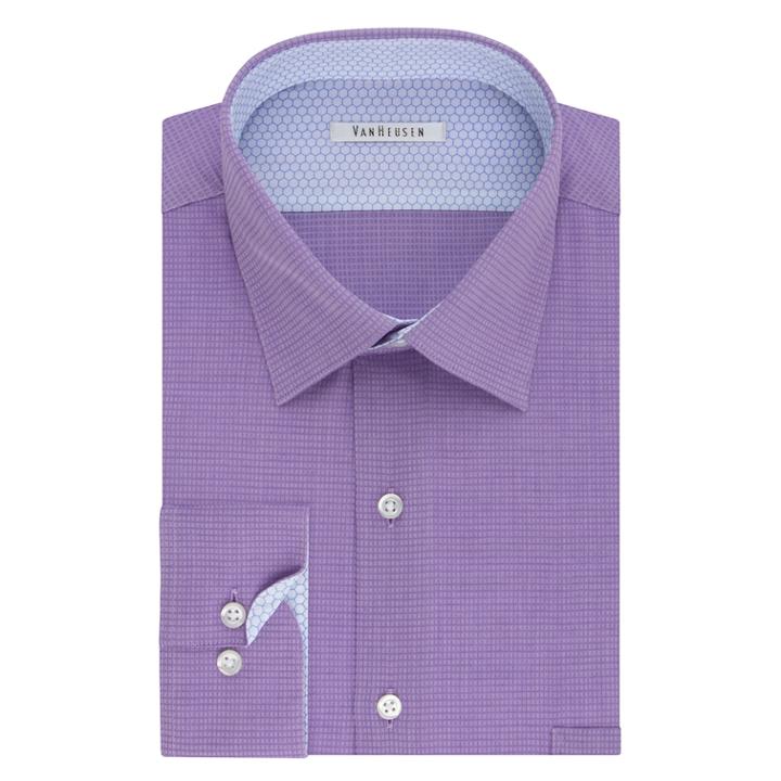 Men's Van Heusen Air Regular-fit Stretch Dress Shirt, Size: 15.5-34/35, Brt Purple