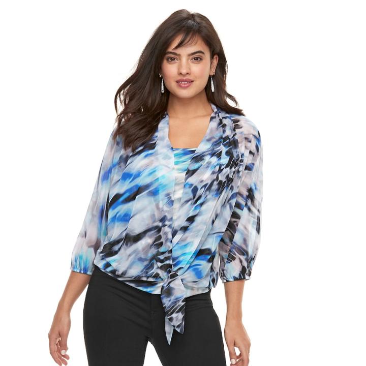 Women's Jennifer Lopez Mesh Dolman Top, Size: Medium, Blue