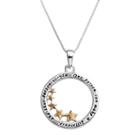 Timeless Sterling Silver Two Tone Inspirational Star Pendant, Women's, Multicolor