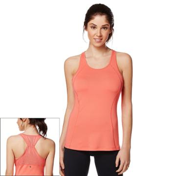 Women's Shape Active Racerback Workout Tank, Size: Large, Med Orange