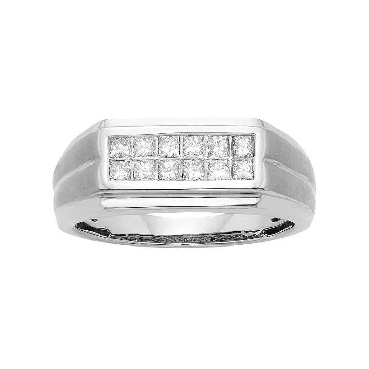 Men's 14k Gold Igl Certified 1/2 Carat T.w. Diamond Wedding Band, Size: 13