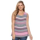Plus Size Croft & Barrow&reg; Pintuck Tank, Women's, Size: 1xl, Med Pink