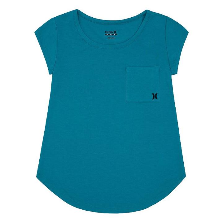 Girls 7-16 Hurley High-low Pocket Tee, Girl's, Size: Small, Turquoise/blue (turq/aqua)