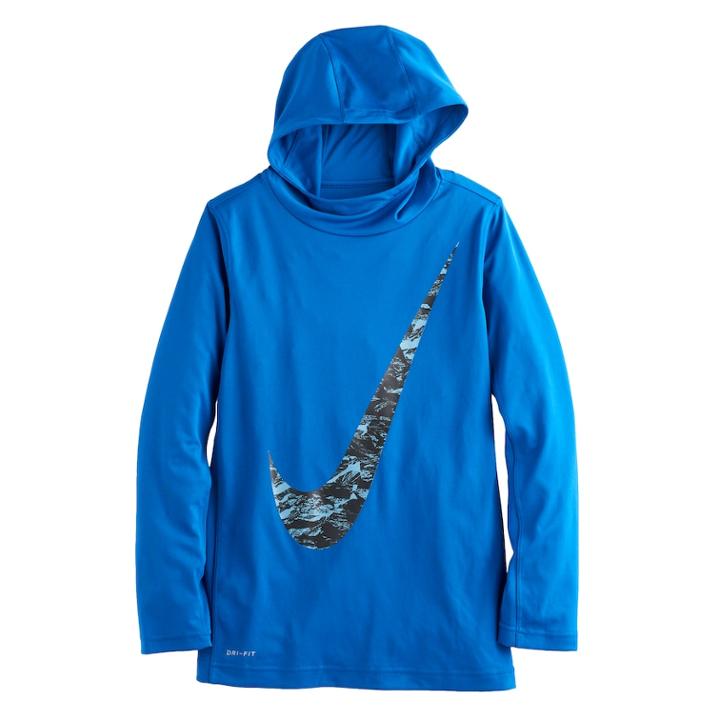 Boys 8-20 Nike Dri-fit Hooded Tee, Size: Xl, Dark Blue