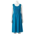 Women's Croft & Barrow&reg; Smocked Challis Dress, Size: Xl, Turquoise/blue (turq/aqua)