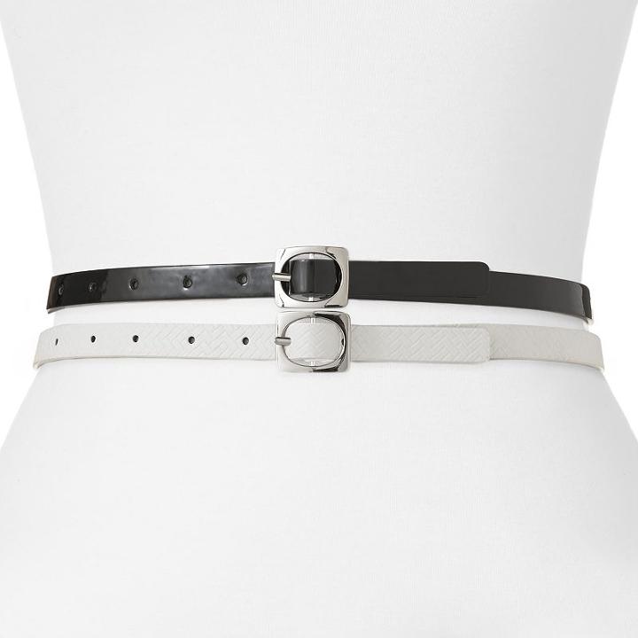 Apt. 9&reg; Reversible Skinny Belt Set, Women's, Size: Large, Oxford