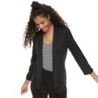 Juniors' About A Girl Open-front Ponte Blazer, Size: Xs, Black